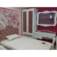 Детская кровать с тканевым изголовьем Гламур К 6-5